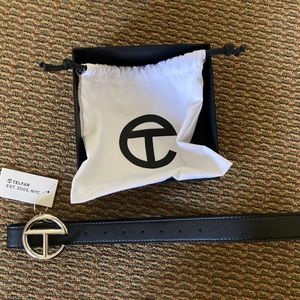 Telfar Logo Belt Black/Silver Small